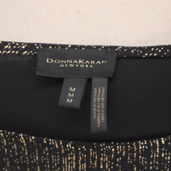 NWT DONNA KARAN New York Women's Foil Knit Cinch Waist Long Sleeves Top Size M - Picture 8 of 9